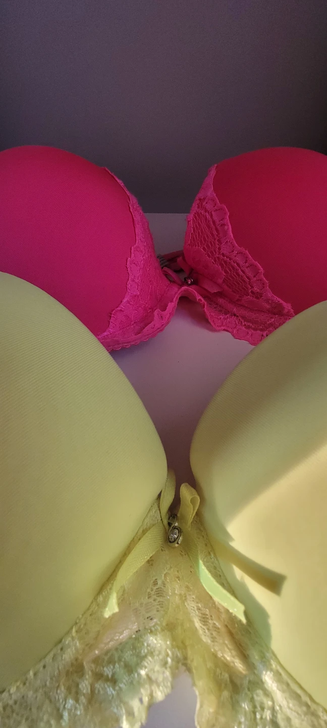 L'VER Bra, Size 38C, Pink & Green - photo 2