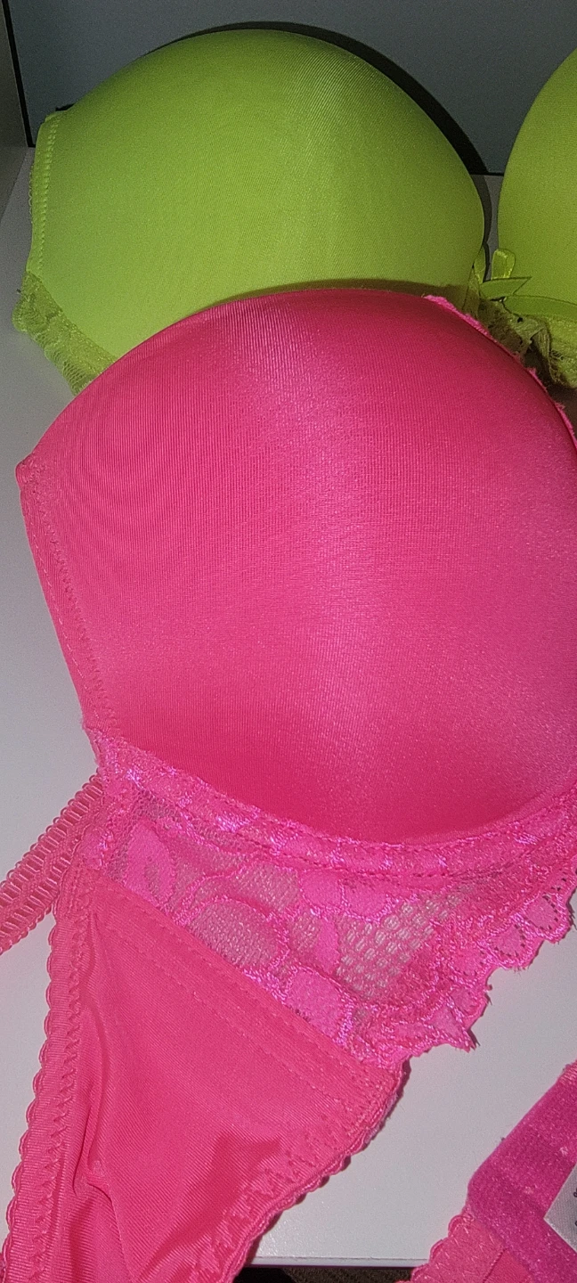 L'VER Bra, Size 38C, Pink & Green - photo 4