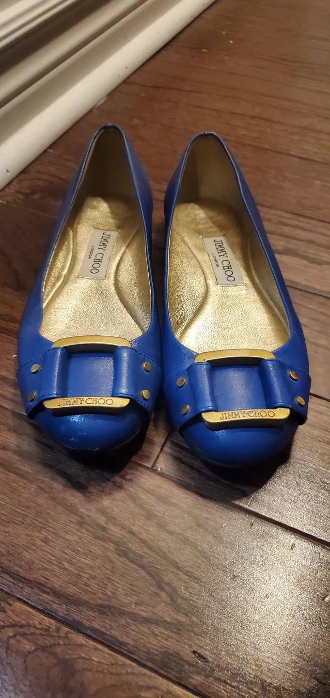 Jimmy Choo Blue Leather Ballet Flats - Size 36.5 - photo 2