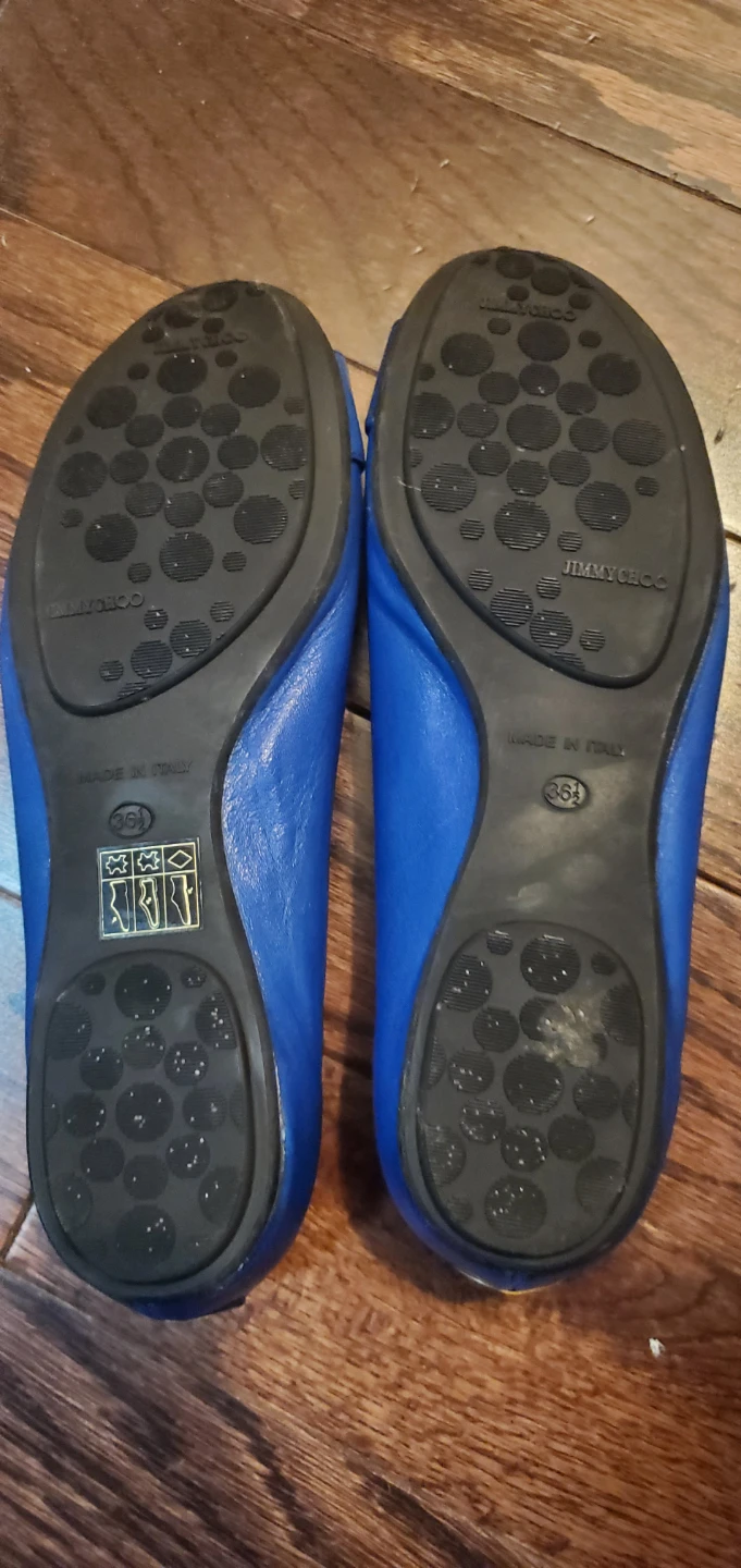 Jimmy Choo Blue Leather Ballet Flats - Size 36.5 - photo 4