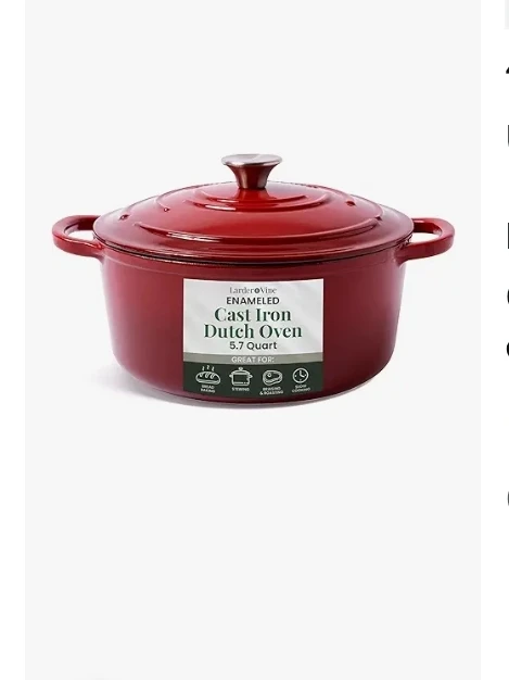 Larder&Vine Enameled Cast Iron Dutch Oven 5.7 Quart