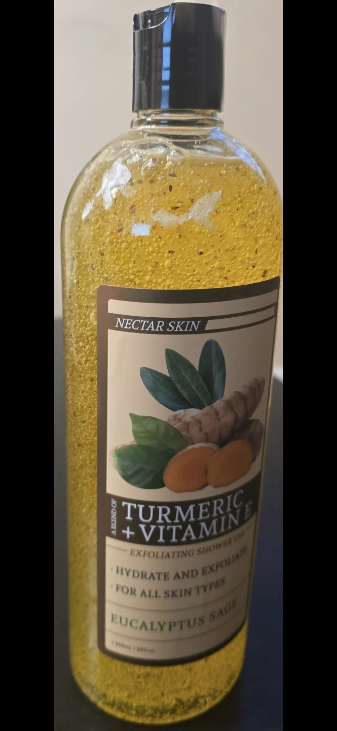 Nectar Skin Turmeric + Vitamin E Exfoliating Shower Gel