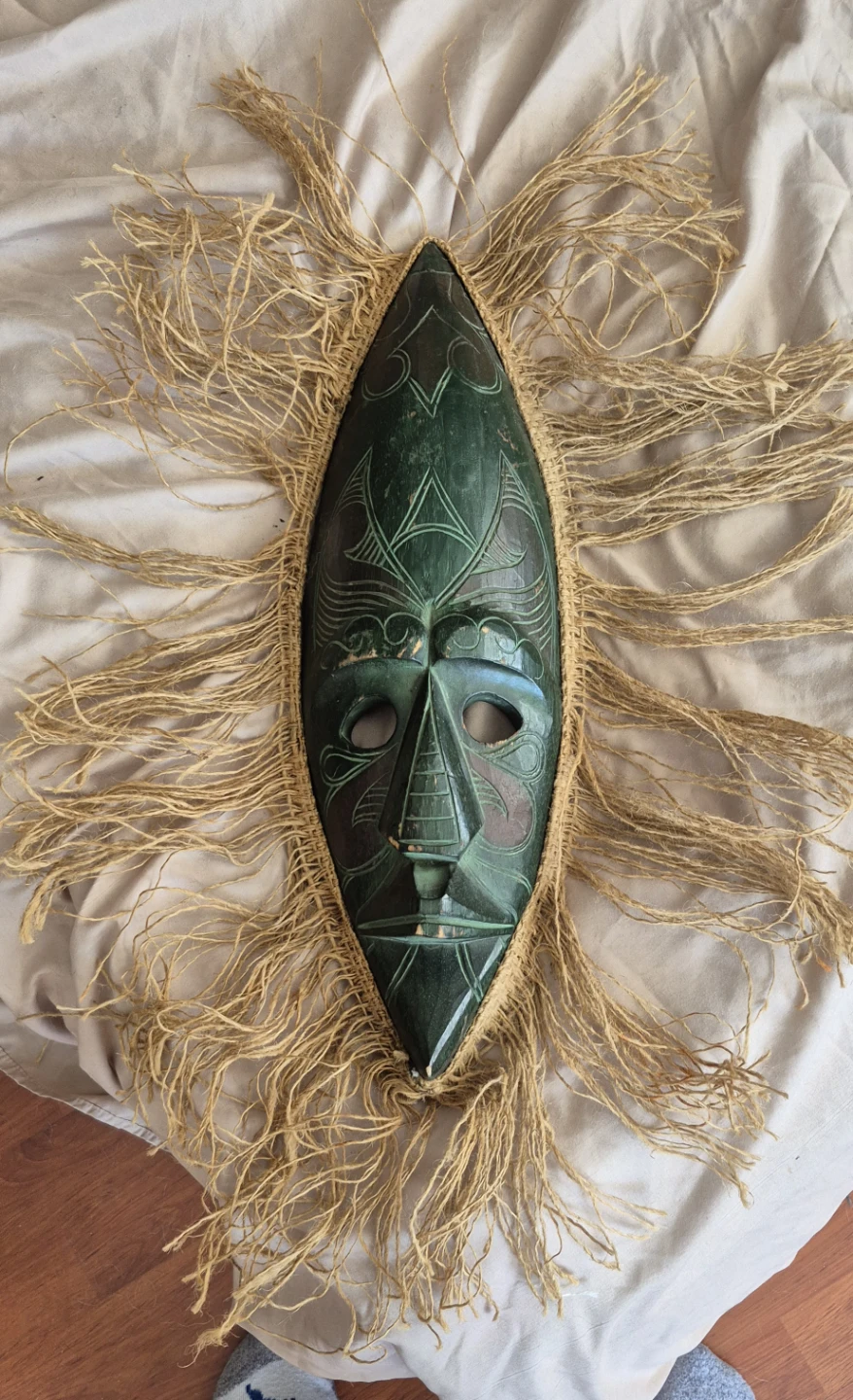 Decorative Tribal Mask with Fringe.. 18 inches🥕
