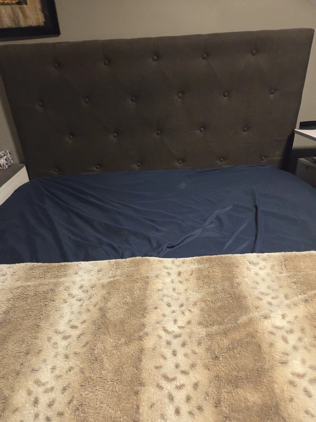 DOUBLE Size Bed upholstered Headboard , Box spring and Mattress - photo 2