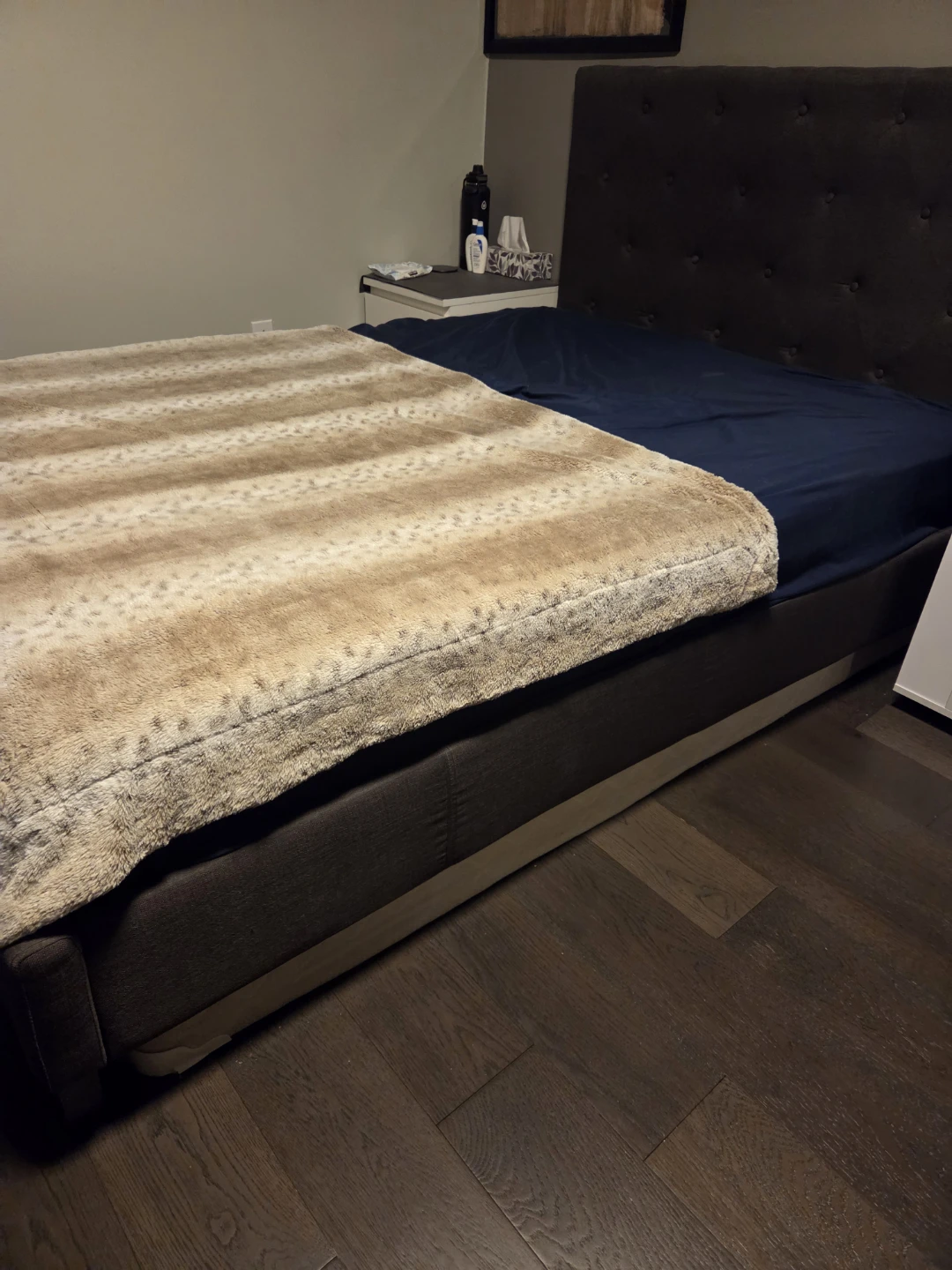 DOUBLE Size Bed upholstered Headboard , Box spring and Mattress - photo 3