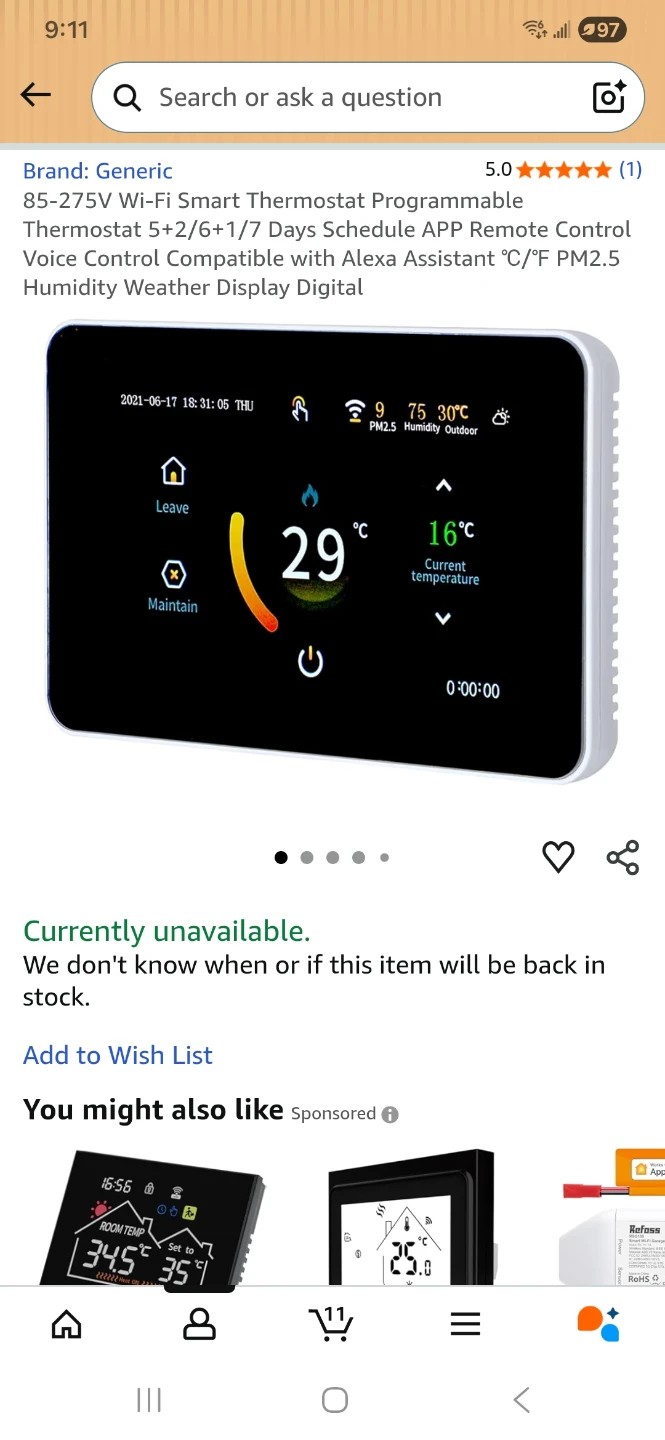 Generic Wi-Fi Smart Thermostat