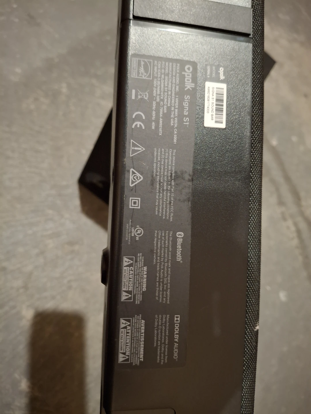 Polk Audio Signa S1 Soundbar & Subwoofer - photo 3