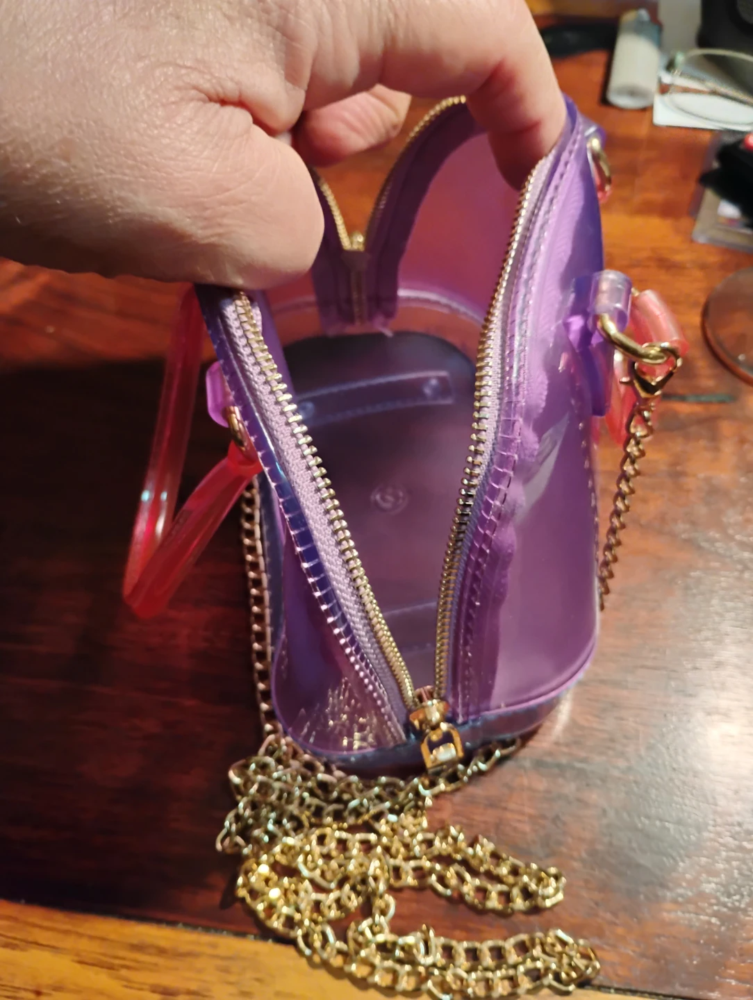 Purple Jelly Purse with Gold Chain - photo 2
