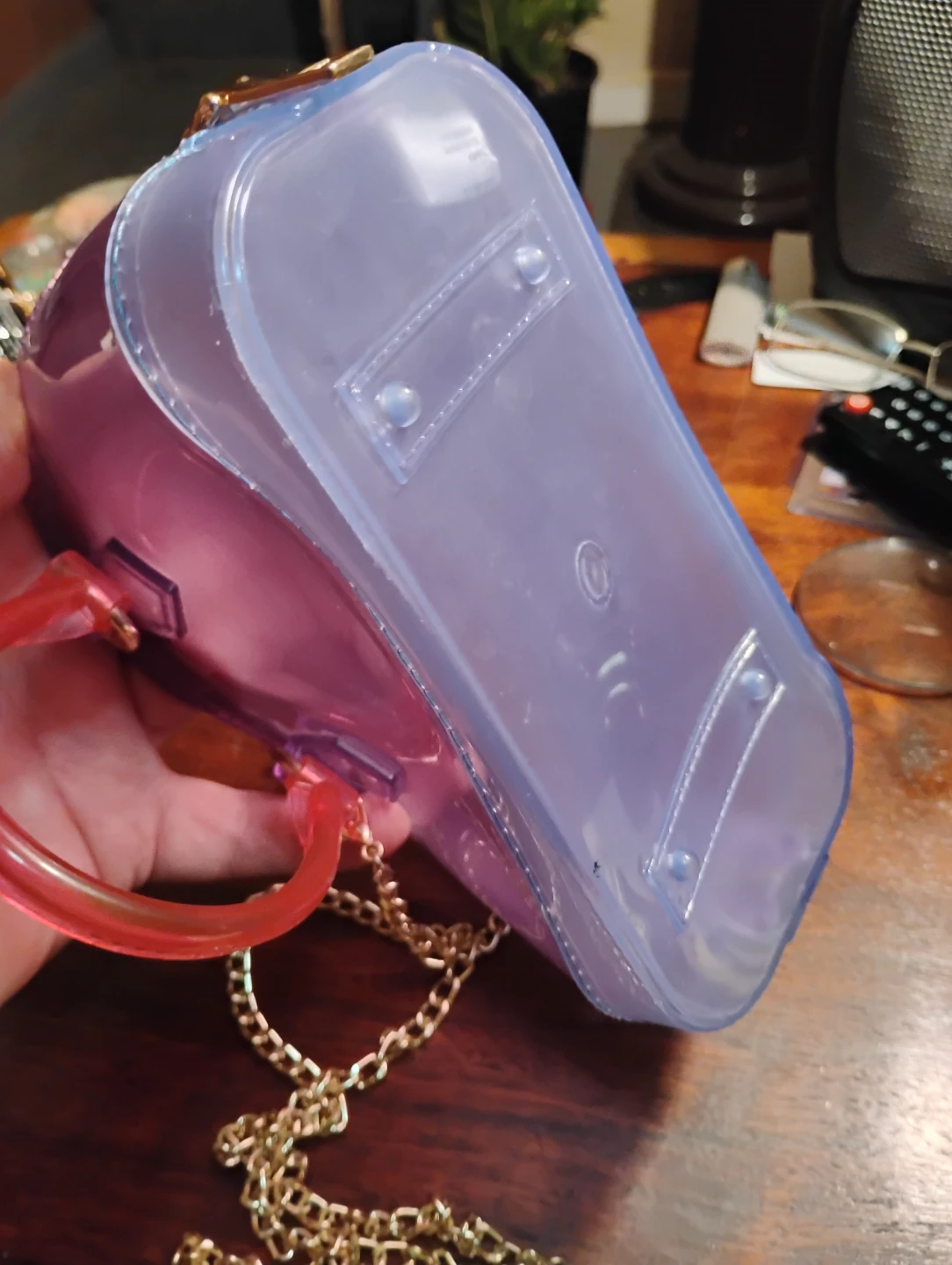 Purple Jelly Purse with Gold Chain - photo 3