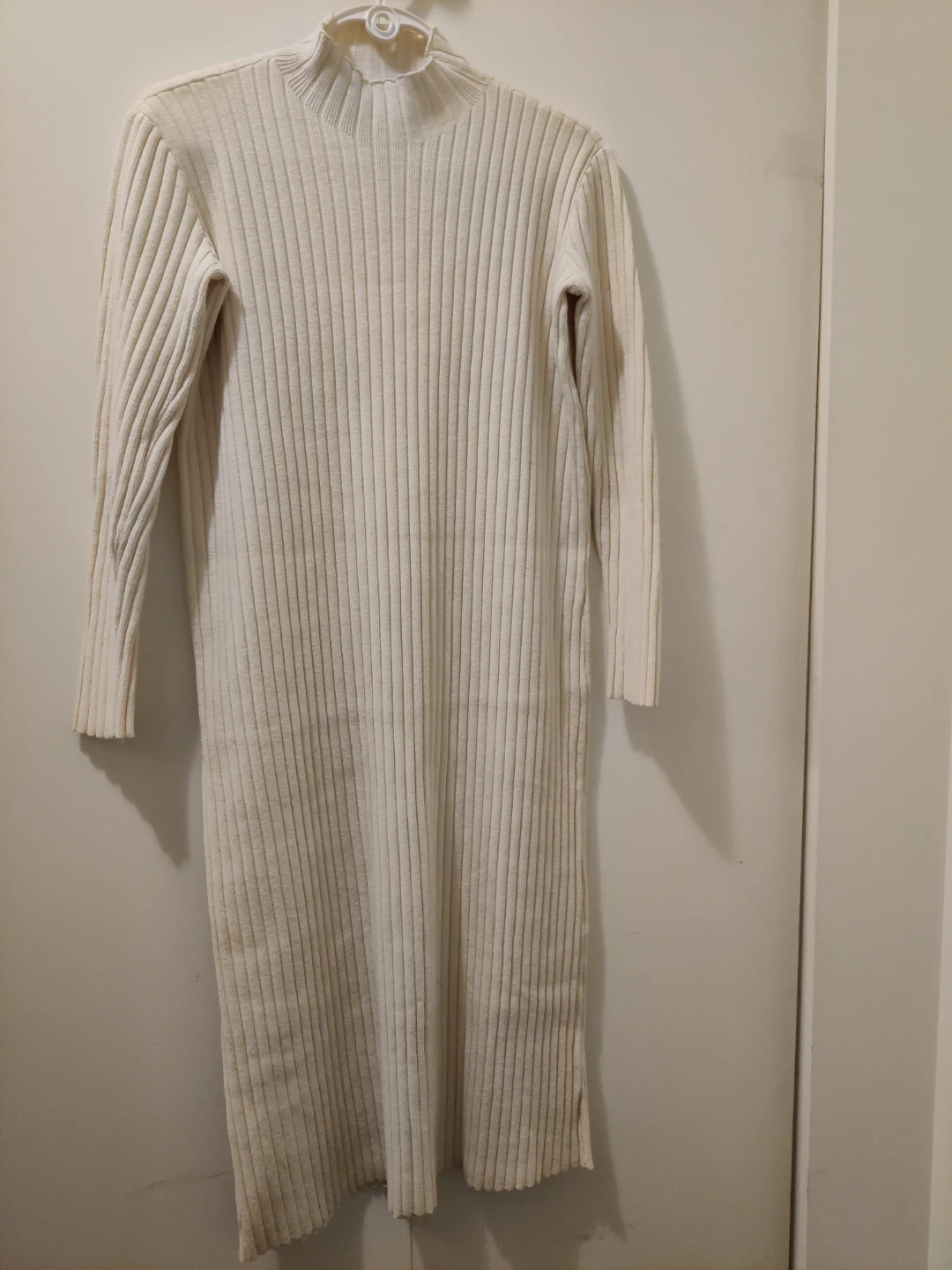 White long sweater dress S