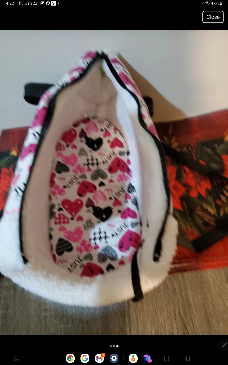 Pet Carrier Bag with Heart Print