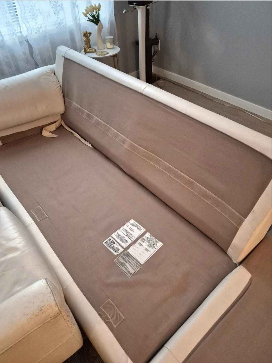 White Leather Sectional Sofa