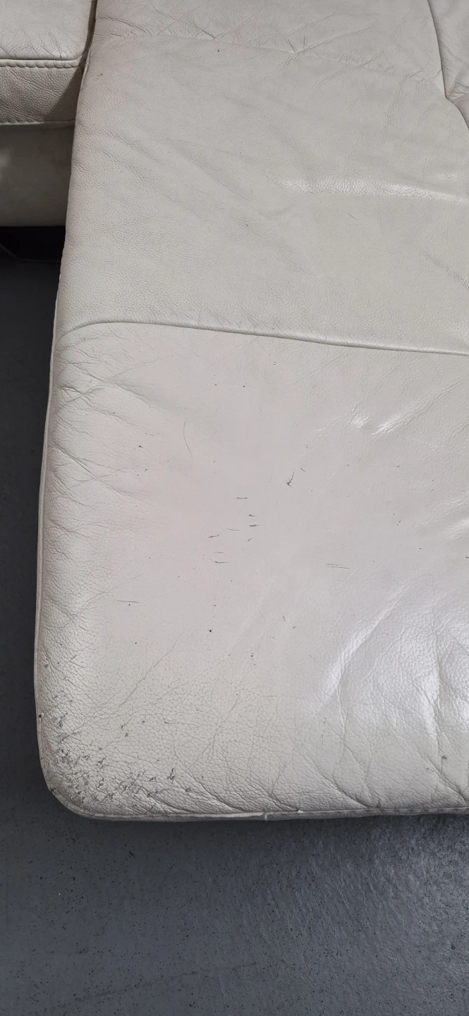 White Leather Sectional Sofa - photo 5