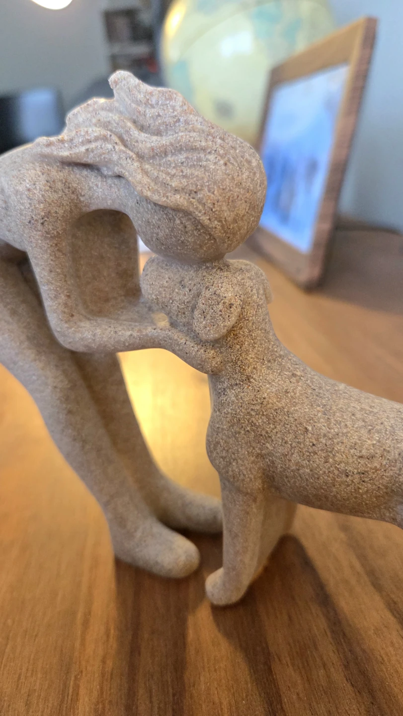 Human & Dog Sandstone Statue *new - photo 3