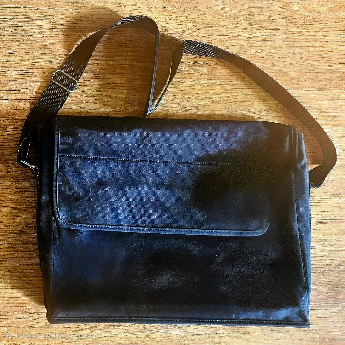 Black Messenger Bag with Adjustable Strap ✨️