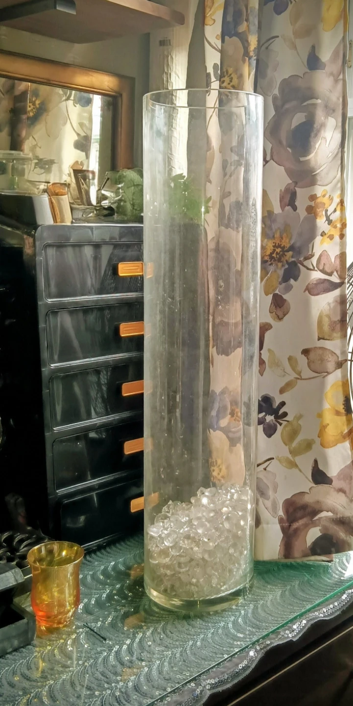 Tall Cylinder Glass Vase - 27 inches