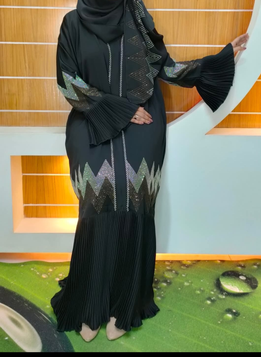 Black Embellished Abaya Dress