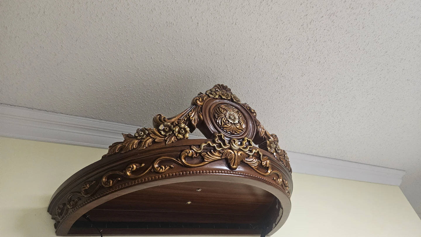 Ornate Wood Carved Arch Top Decorative Accent