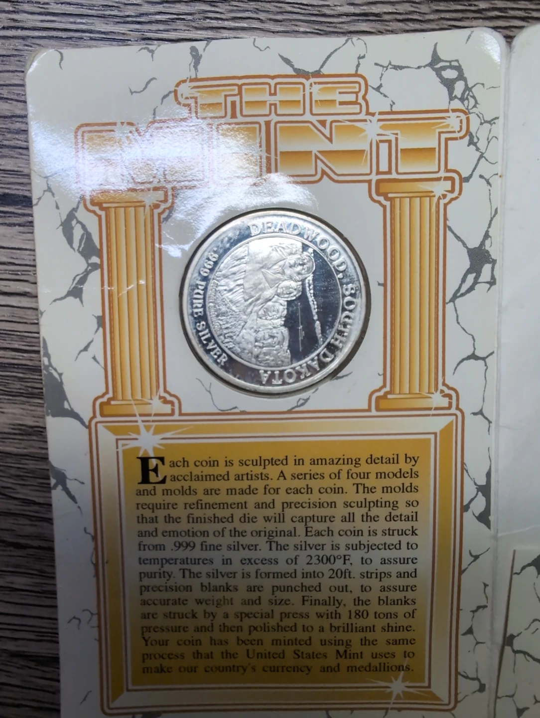 Deadwood South Dakota .999 Pure Silver Coin - photo 3
