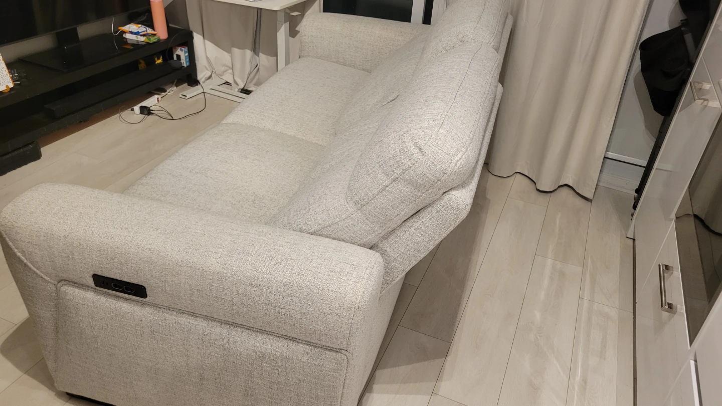 Light Grey 2-Seater Power Reclining Sofa - photo 2