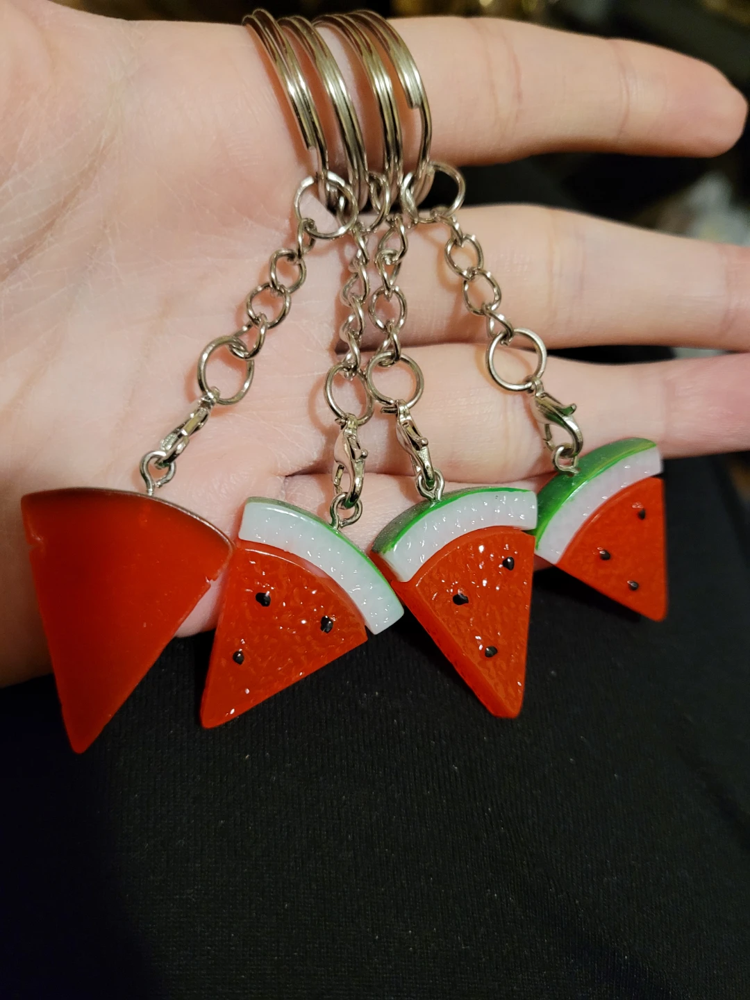 Watermelon Slice Keychains - Set of 4