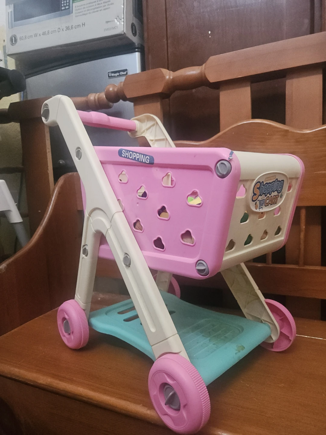 Kids Shopping Cart with Play Food - photo 2