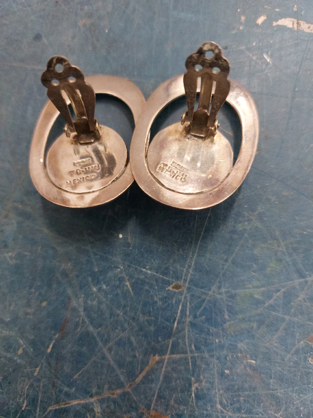 Vintage Sterling Silver Earrings - Clip On