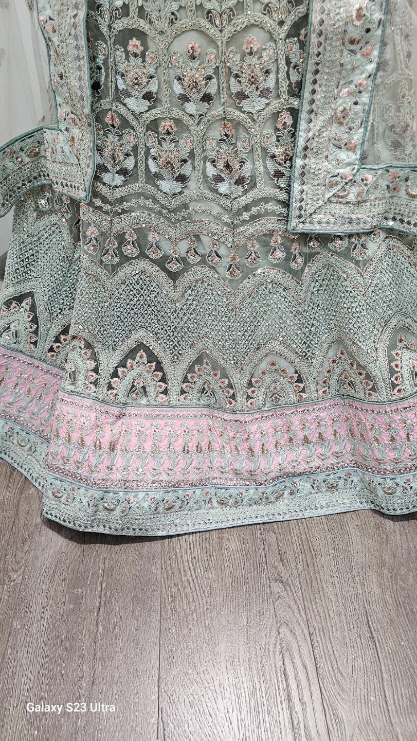 Embroidered Lehenga Choli Set - Mint Green - photo 3