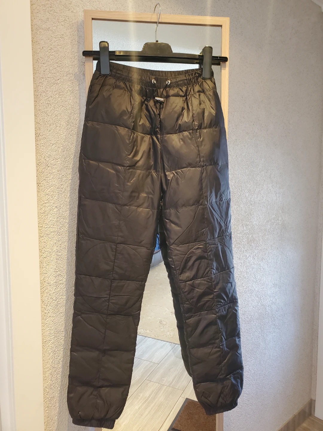 Black Puffer Down Filled Snow Pants S/P