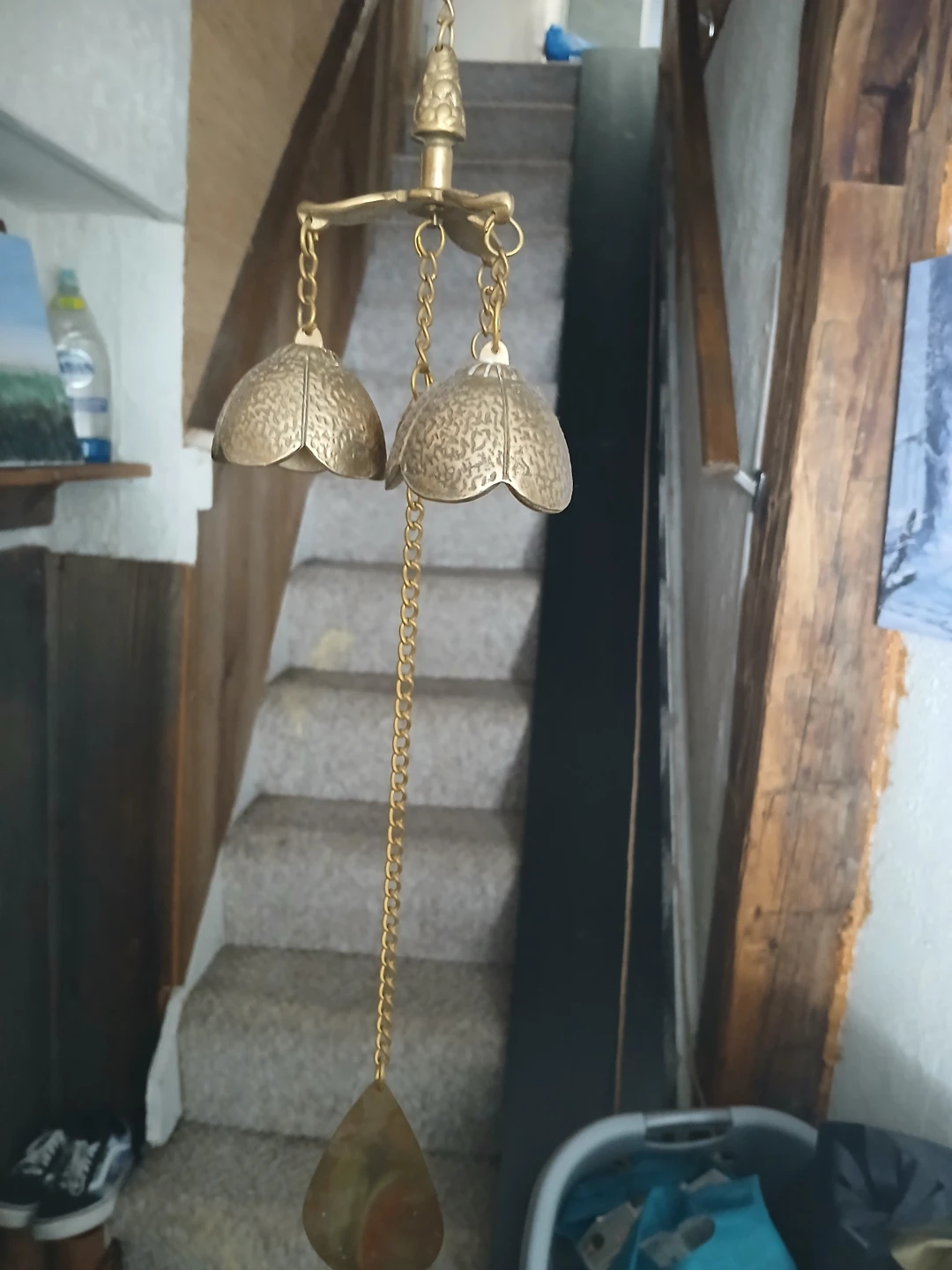 Brass Chandelier with Bell Accents