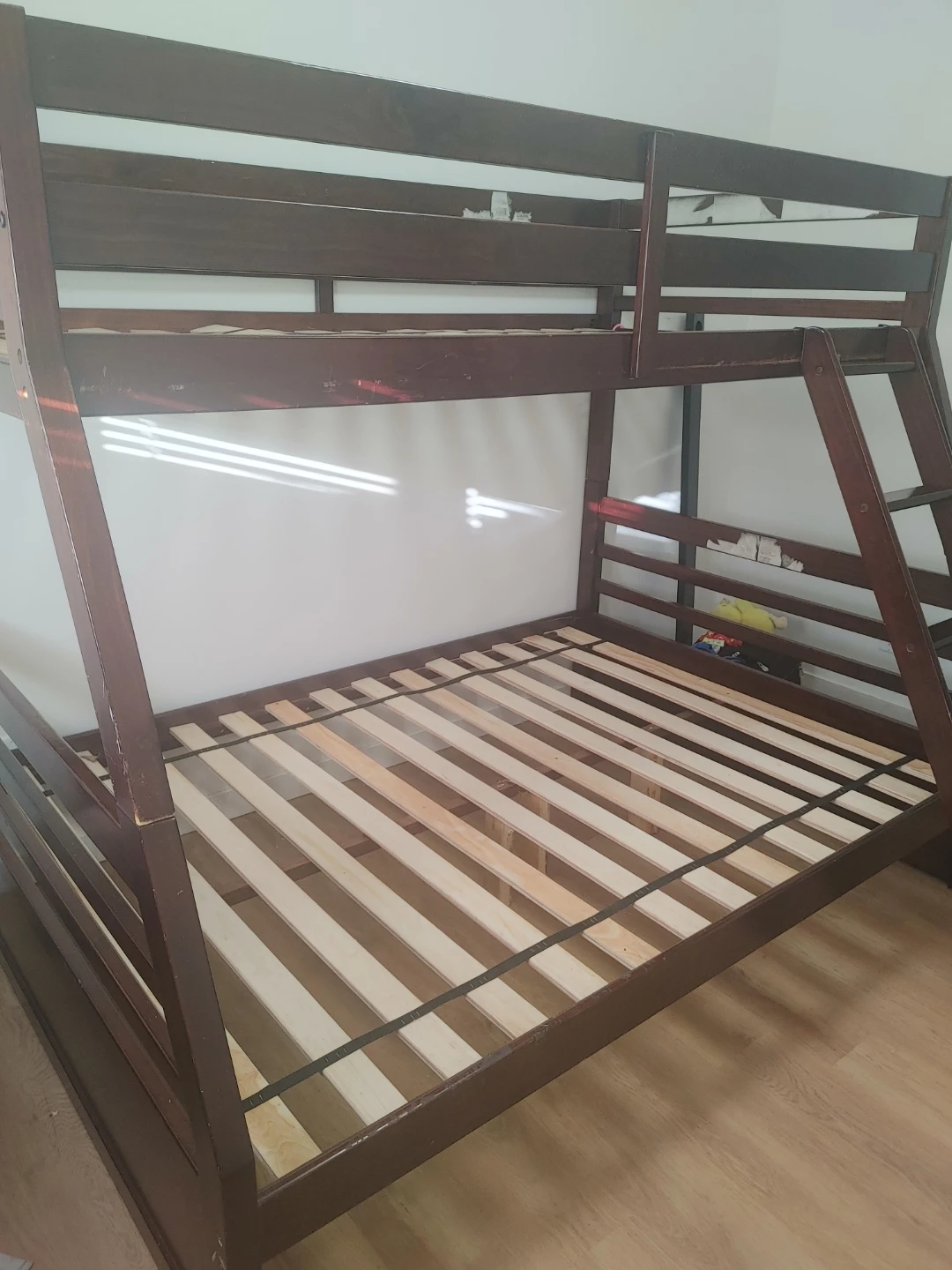 Dark Brown Wooden Bunk Bed