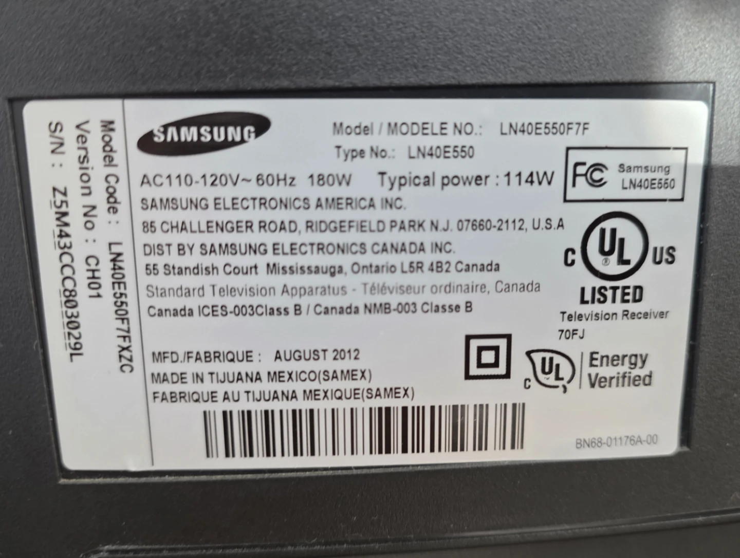 Samsung LN40E550 40" LCD TV - photo 4