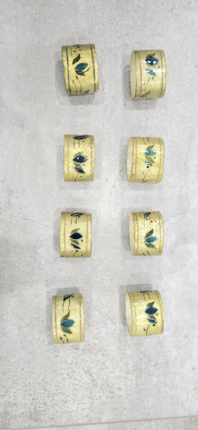 Vintage Paper Mache Napkin Rings, 8-pc - photo 2