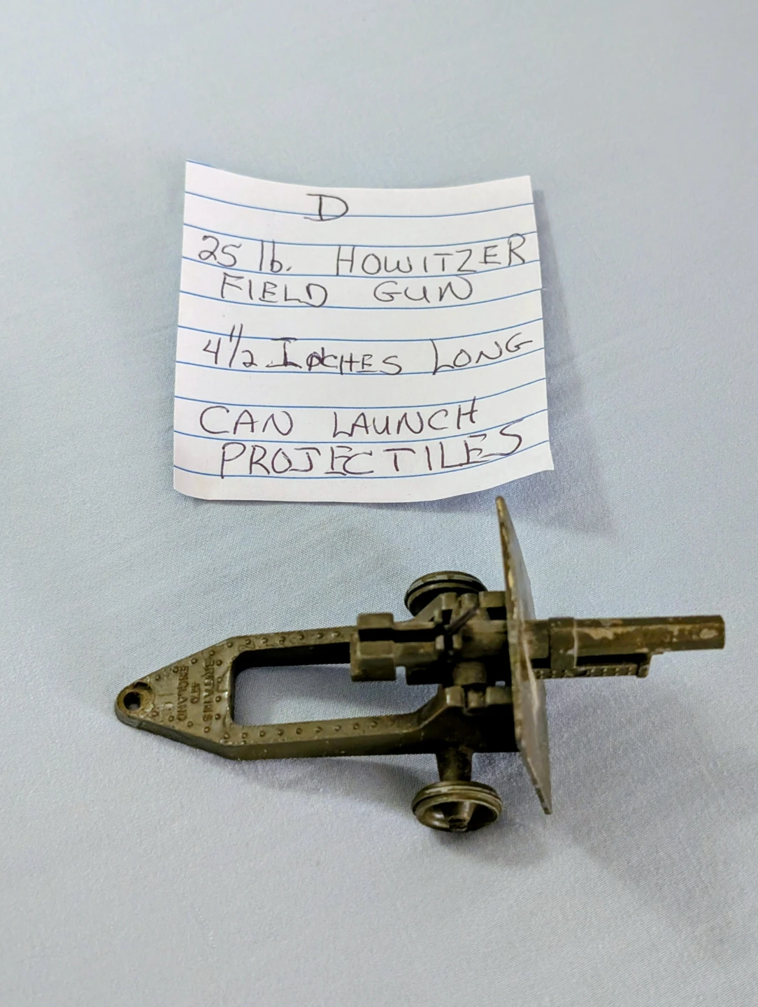 Vintage Britains 25lb Howitzer Field Gun Toy