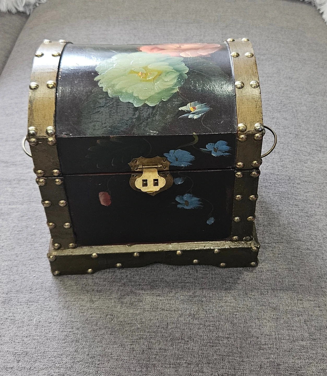 Painted Wooden Treasure Chest