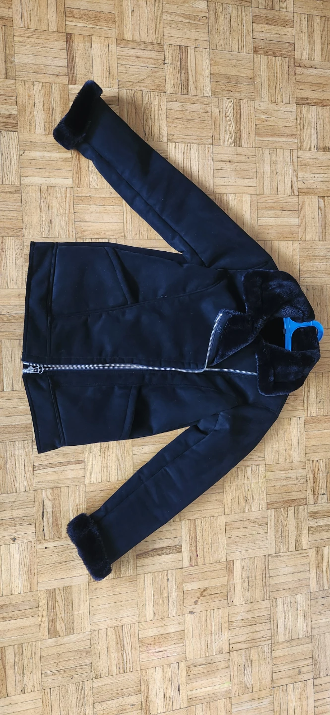 Black Faux Suede Biker Jacket