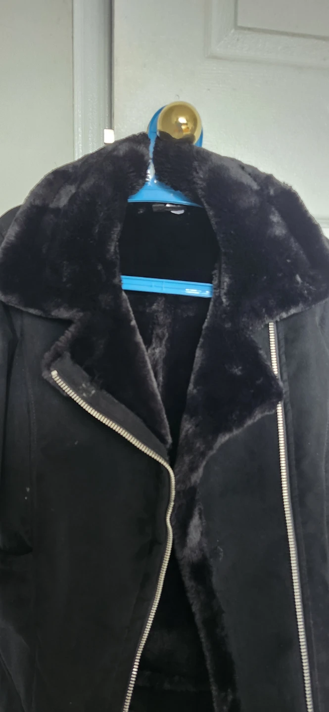 Black Faux Suede Biker Jacket - photo 2