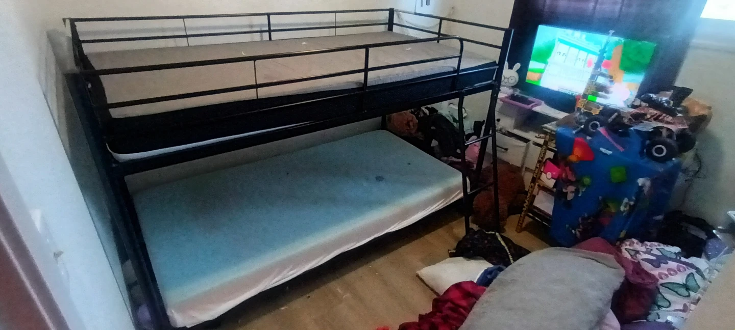Bunk Bed Frame with Mattresses