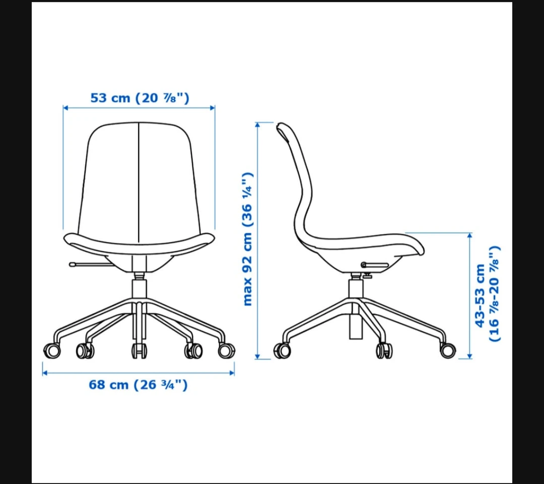 IKEA Blue Swivel Desk Chair (Langfjall) - photo 4