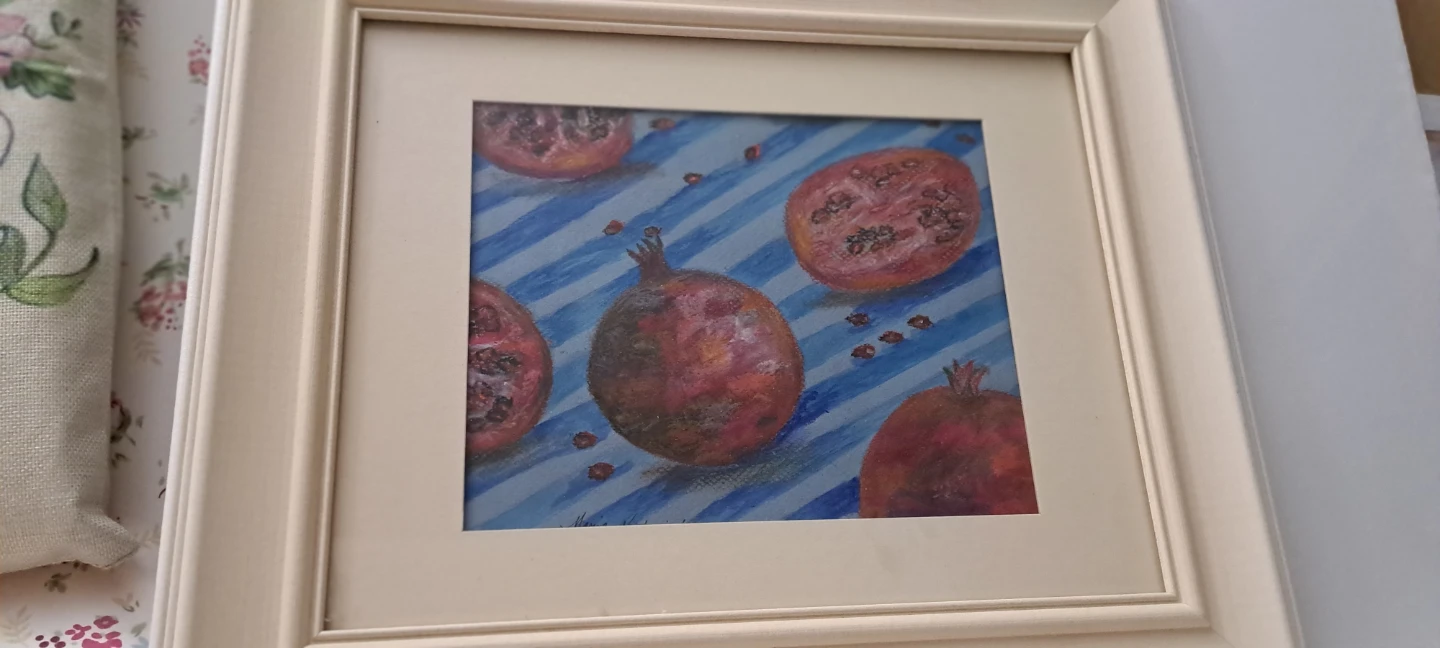 Framed  Original Art of Pomegranates - photo 2