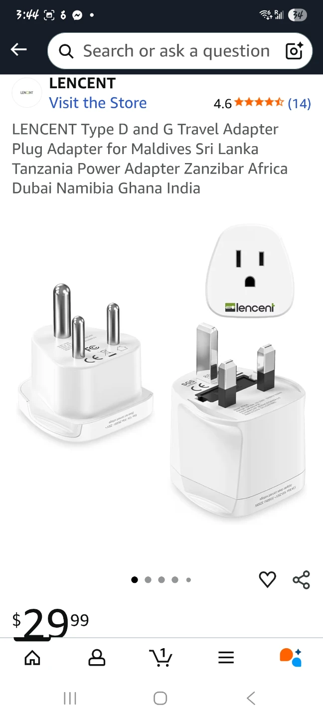 Lencent Type D & G Travel Adapter Plug
