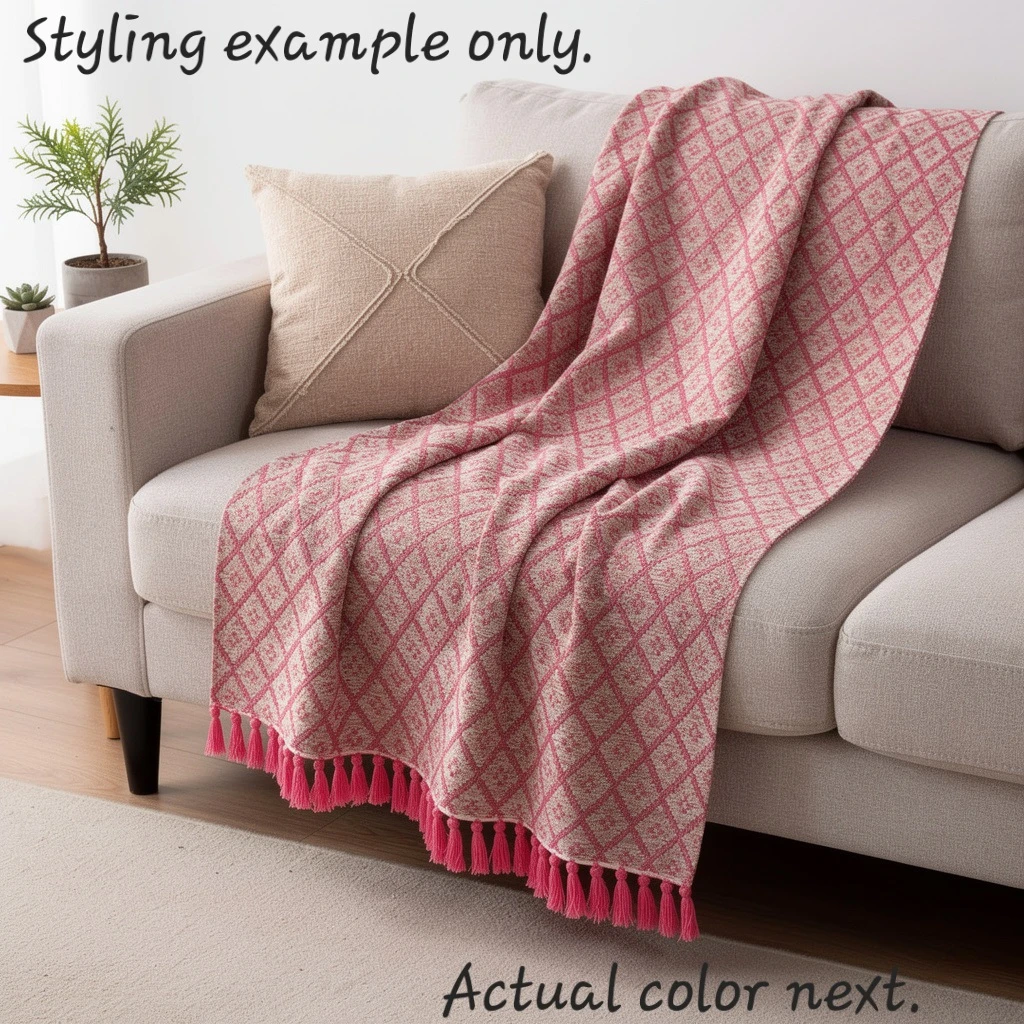 Handwoven Cotton Blanket - Magenta