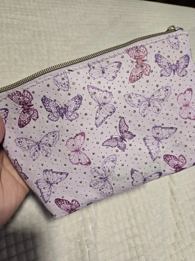 Lavender Butterfly Cosmetic Bag