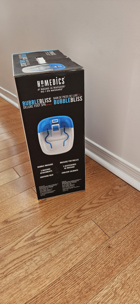 Homedics Bubble Bliss Deluxe Foot Spa - New in Box!