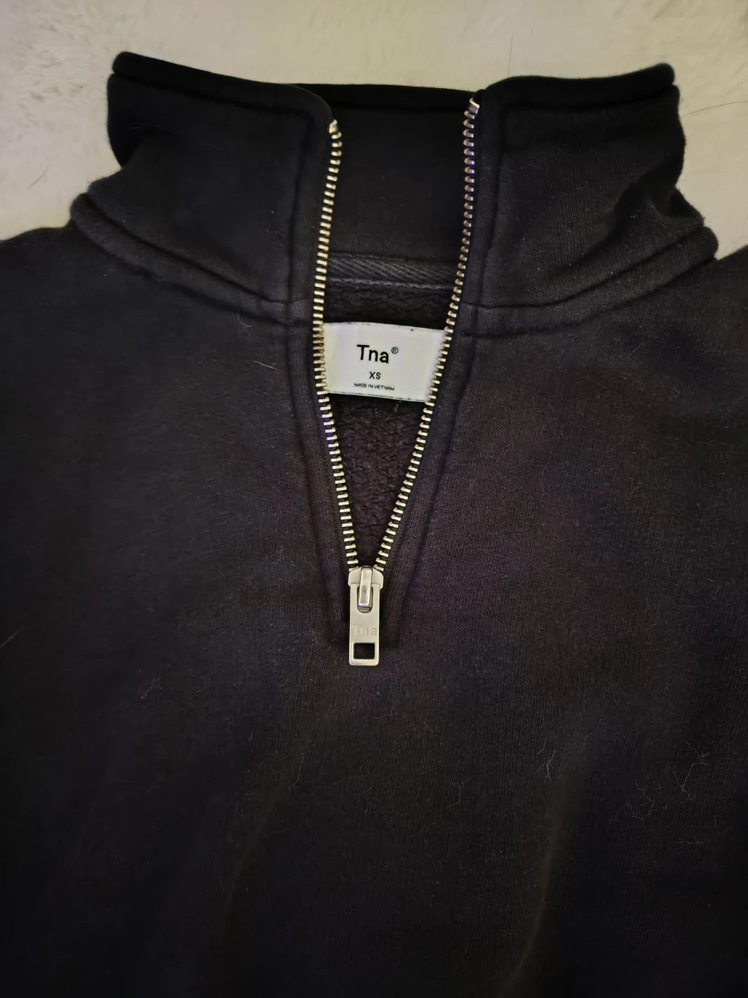TNA Black 1/4 Zip cropped Sweater - Size XS - photo 2