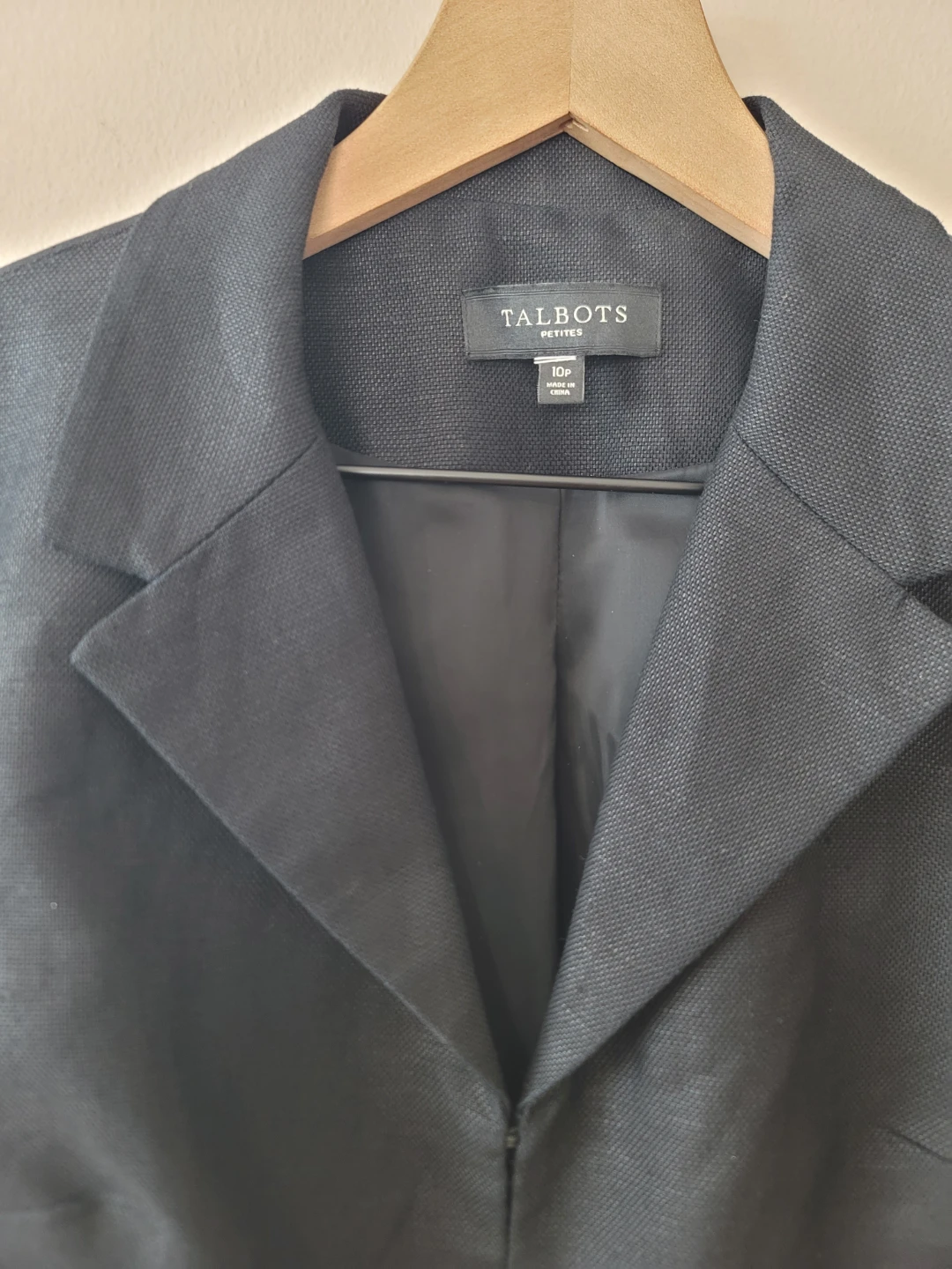 Talbots Petite Black Linen cotton Blazer with Lace Trim Sz 10P - photo 4