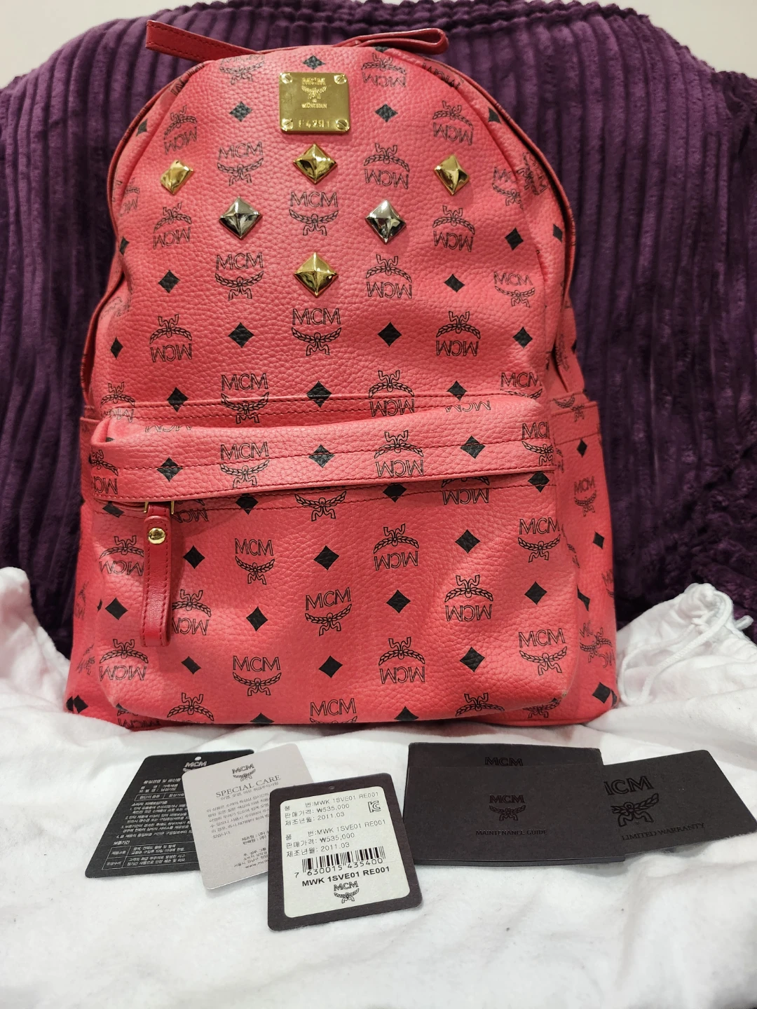 MCM Stark Backpack Large - Red/Pink