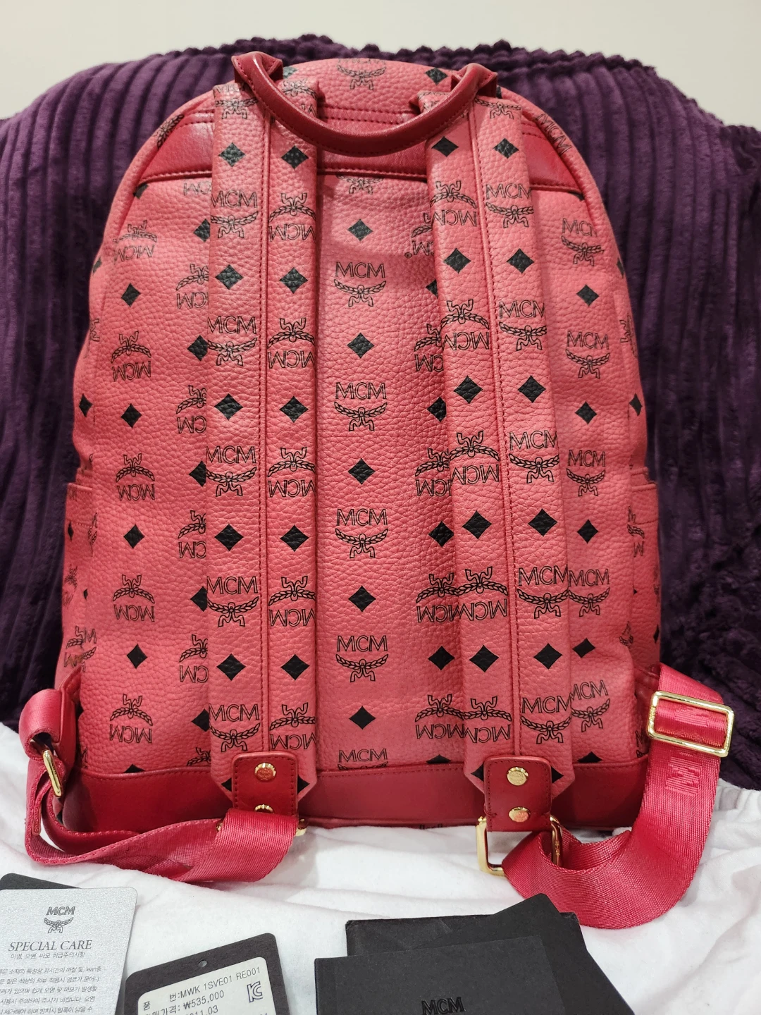 MCM Stark Backpack Large - Red/Pink - photo 4