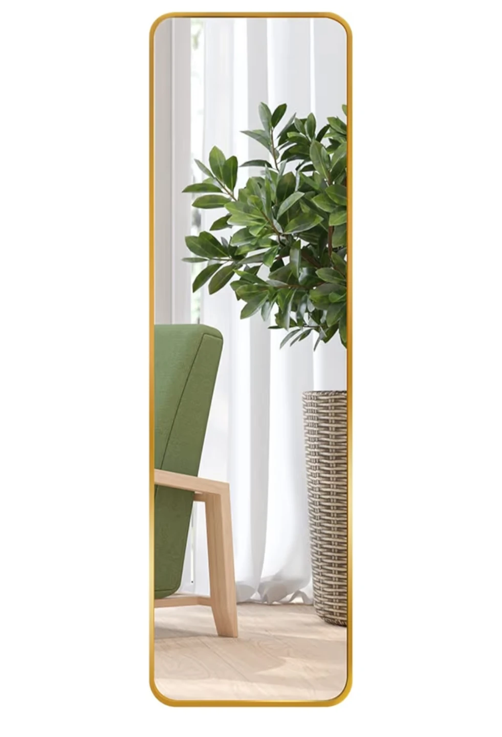 Gold Full Length Mirror, 47x14 in - photo 2