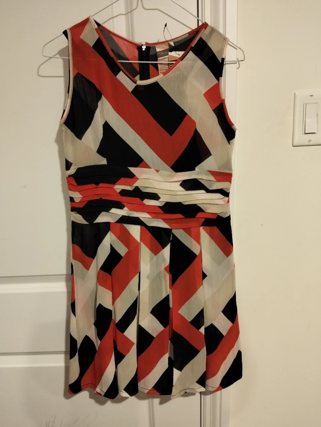 POETRY Women's Geometric Print Sleeveless Dress Size M